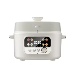 Bear Slowcooker 4L 1300W 70 kpa Glass Lid Ceramic Coating Inner Pot YLB-C40W5