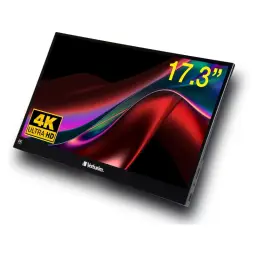 Verbatim PMT-17 tragbarer Touchscreen-Monitor, mobiler 17,3-Zoll-Full-HD-Bildschirm für Laptop, Tablet, Smartphone, PS5 oder Nintendo Switch mit USB-A-, USB-C- und HDMI-Anschluss, schwarz