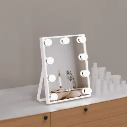 Aufgerüsteter Kosmetikspiegel mit 9 LED-Lampen (viele Beleuchtungsmodi, Smart-Touch-Steuerung)