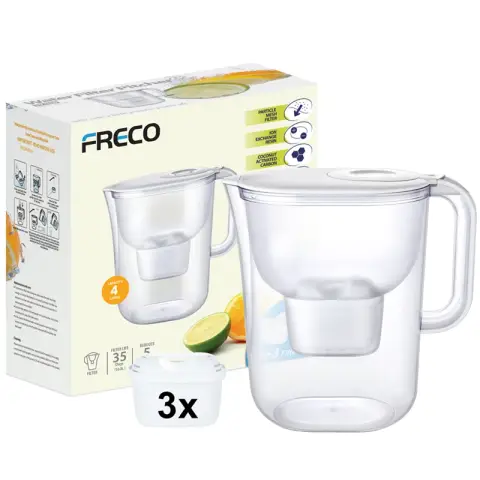 Freco by Bluetech 4L Wasserfilterkrug mit LCD-Timer, inklusive 3 Filtern